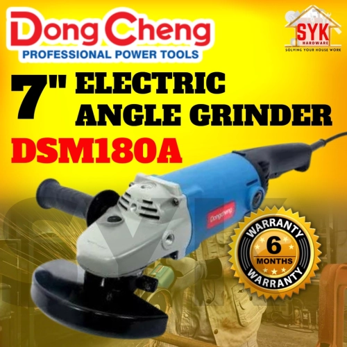 SYK Dongcheng DSM180A 7" (180mm) Electric Angle Grinder Wood Metal Cutting Machine Mesin Gergaji Gerinda Tangan (2200W)