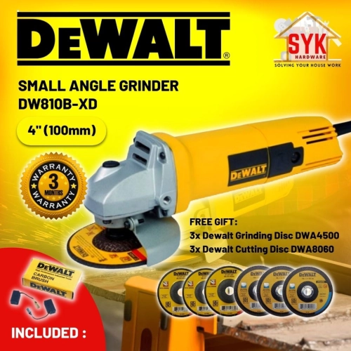 SYK DEWALT DW810B-XD 4" (100mm) Small Angle Grinder Mesin Pengisar Sudut Grinder Potong Besi Mesin Grender + FREE GIFT