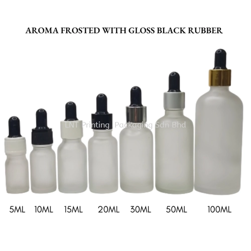 Aroma Frosted Bottle with Gloss Black rubber 