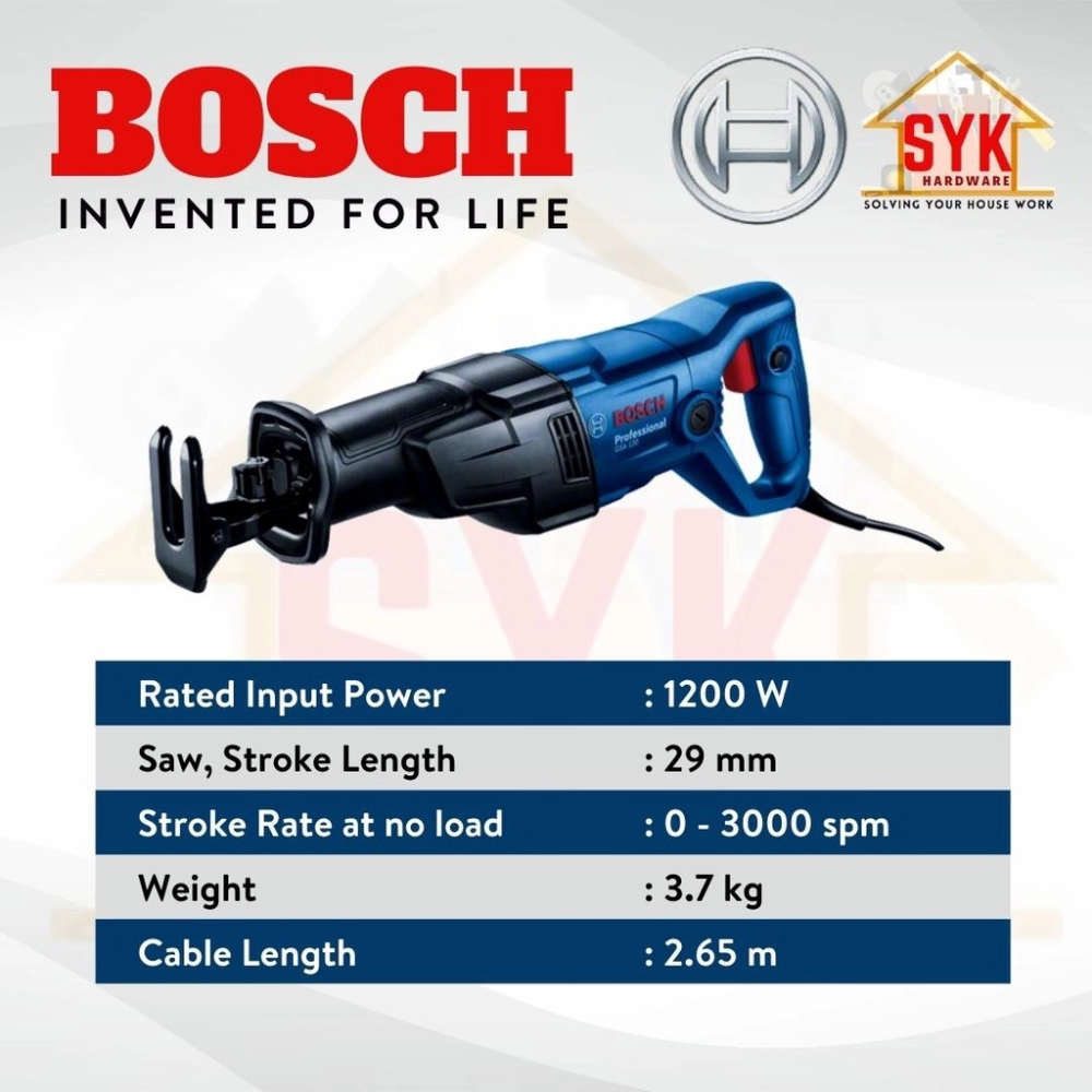 Sierra Sable Bosch GSA 120 Professional 1200 W