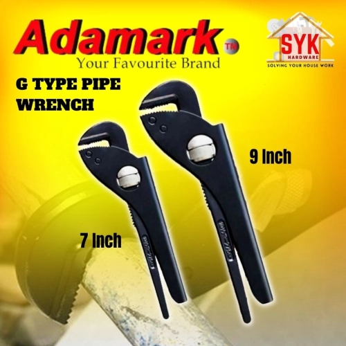 SYK G Type Pipe Wrench 7 Inch & 9 Inch Adjustable Spanner Plumber Tools Wrench Spanner Adjustable Spanar