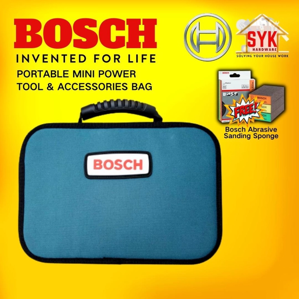 SYK Bosch Portable Mini Power Tool & Accessories Bag Tools Bag Storage Bag Tools Beg Canvas Bag Multifunction Bag