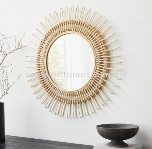 RATTAN ROUND MIRROR