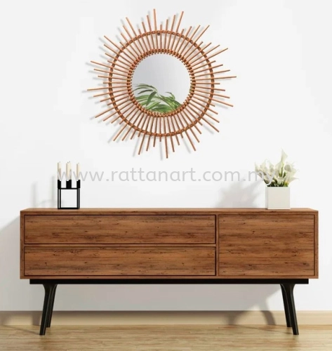 RATTAN ROUND MIRROR