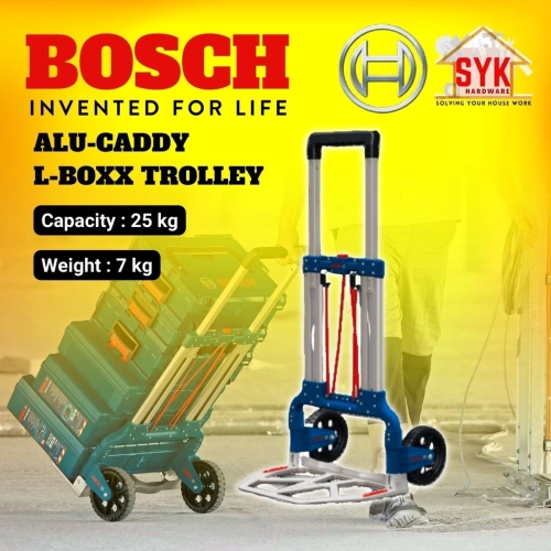 SYK BOSCH L-BOXX Alu Caddy Fortable Heavy Duty Trolley Rack Wheel Troli Barang Troley Rak Troli Beroda - 1600A001SA