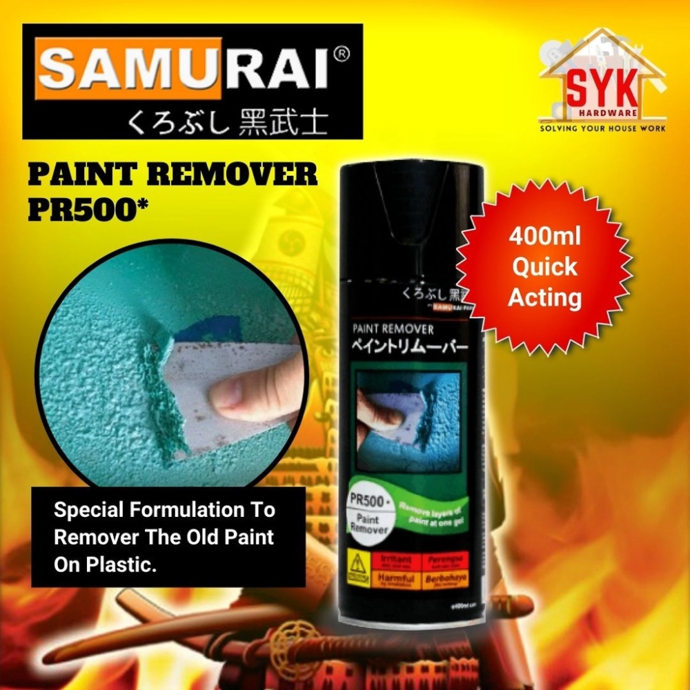 SYK Samurai Paint Remover Spray PR500* 400ml Paint Remover Plastic
