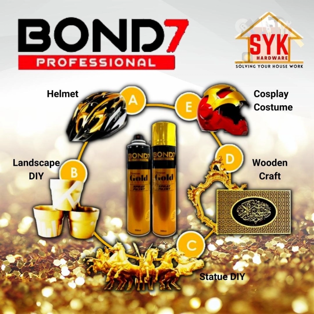 SYK BOND7 18K Antique Gold Premium Gold Series Spray Paint (300ml) Gold  Chrome Paint Spray Emas Gold Colour 金色喷漆 Negeri Sembilan, Malaysia  Supplier, Seller, Provider, Authorized Dealer