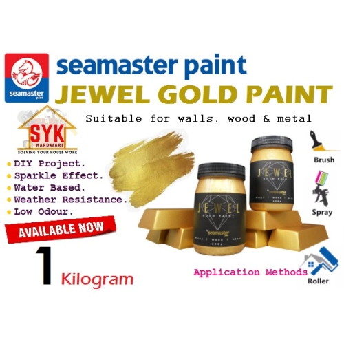 Seamaster Jewel Gold Paint / Cat Emas (Pure Gold 24K) For Interior & Exterior [1Kg]