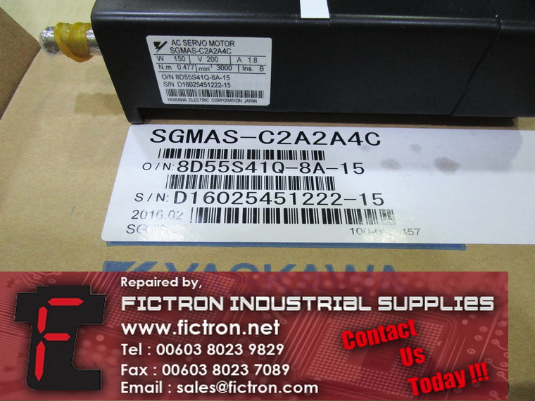 SGMAS-C2A2A4C SGMASC2A2A4C YASKAWA AC Servo Motor Supply Repair Malaysia Singapore Indonesia USA Thailand