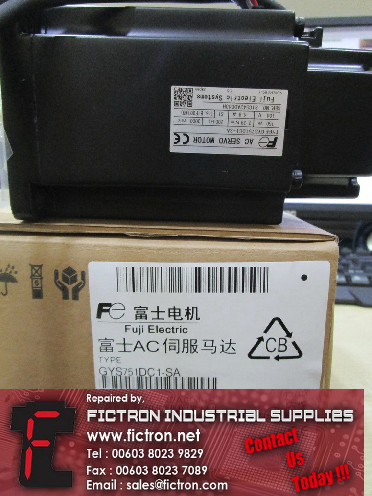 GYS751DC1-SA GYS751DC1SA FUJI ELECTRIC AC Servo Motor Supply Repair Malaysia Singapore Indonesia USA Thailand