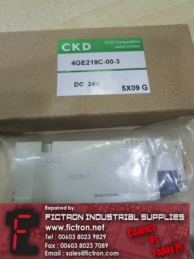 4GE219C-00-3 4GE219C003 CKD Solenoid Valve Supply Malaysia Singapore Indonesia USA Thailand