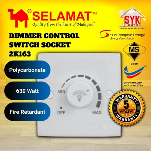 SYK SELAMAT Dimmer Controller Switch Socket 630W 2K-163 Swicth Wall Socket Light Switch Controller Suis On Off