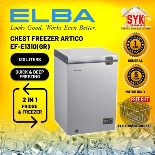 SYK Elba Artico EF-E1310 Faber Frezzo 115 Chest Freezer Deep Freezer Peti Sejuk Kecil Beku Freezers