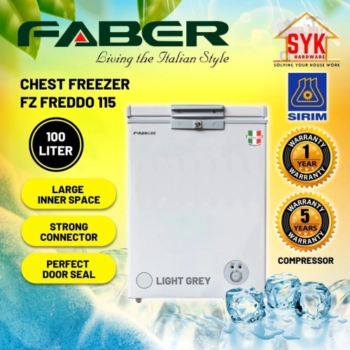 SYK Faber Chest Freezer 100L FZ FREDDO 115 Deep Freezer Peti Beku Freezers Peti Freezer Peti Sejuk 冷藏 冰箱