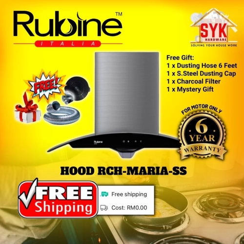 SYK (Free Shipping) Rubine MARIA-SS Kitchen Cooker Cooktops Hood and Hob Set Dapur Gas Stove Masak Penyedut Asap 抽油烟机