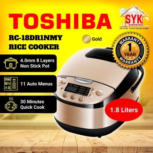 SYK TOSHIBA Electronic Rice Cooker 1.8 Liter RC-18DR1NMY Non Stick Pot Kitchen Appliances Periuk Nasi Elektrik