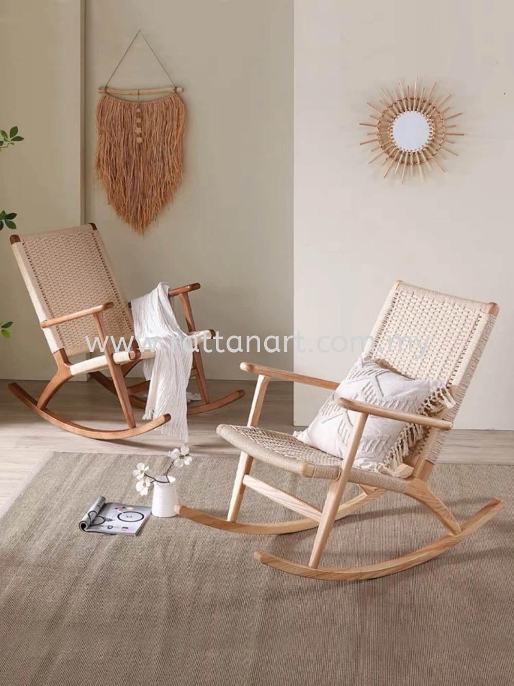 WOODEN PAPER CORD ROCKING CHAIR Malaysia, Kuala Lumpur (KL), Selangor ...