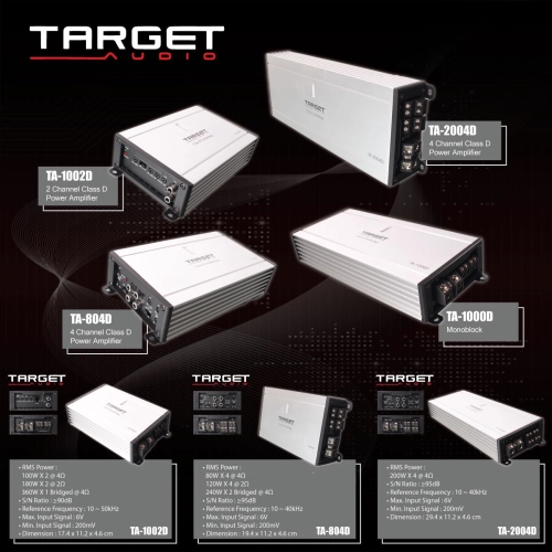 Target Audio Class D Amplifier & Monoblock -TA-1002D TA-804D TA-2004D TA-1000D