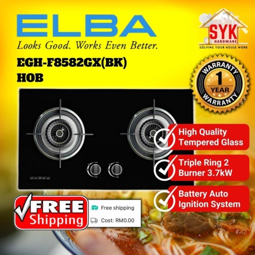 SYK FREE SHIPPING EAST MALAYSIA ONLY (SABAH & SARAWAK) Elba Gas Hob Kitchen Hob Stove Dapur Gas Kaca Masak