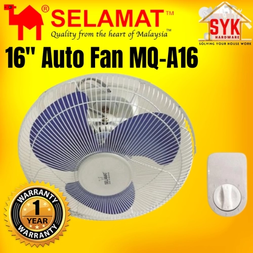 SYK Selamat Auto 16 Inch Ceiling Fan 360 Degree Rotation 3 Speed Control Kipas Siling Kuat Auto MQ-A16