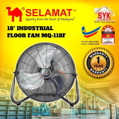 SYK SELAMAT Floor Fan Industrial Fan 18 Inch MQ-118F Electric Fan Kipas Selamat Lantai Kipas Angin Industry 风扇