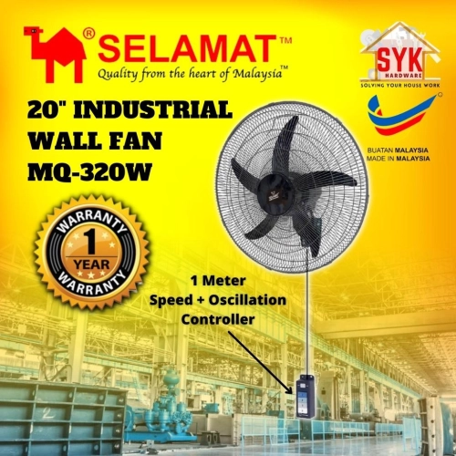 SYK Selamat/Toshiba Industrial Wall Fan (20" MQ-320W/16" F-WSA10(W)MY/16" F-WSA20(W)MY) Kipas Gantung  Kipas Dinding