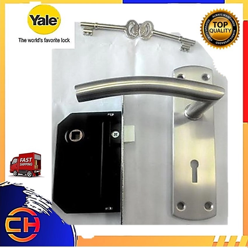 YALE TWO LEVER SATIN STEEL MORTISE LOCK Yale L314 Lever Mortise Lock Set Satin Stainless Steel