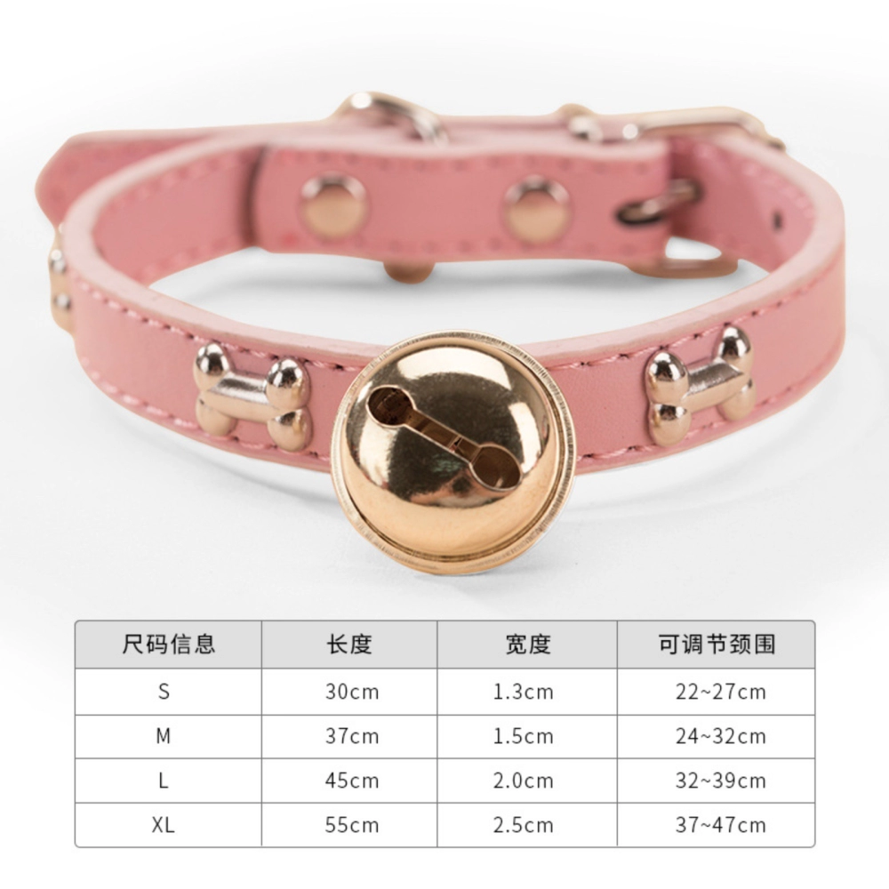 Adjustable Cute Cat Puppy Collar With Bell Kolar Rantai Leher Kucing Berloceng Cantik Murah 宠物猫咪狗狗皮铃铛项圈