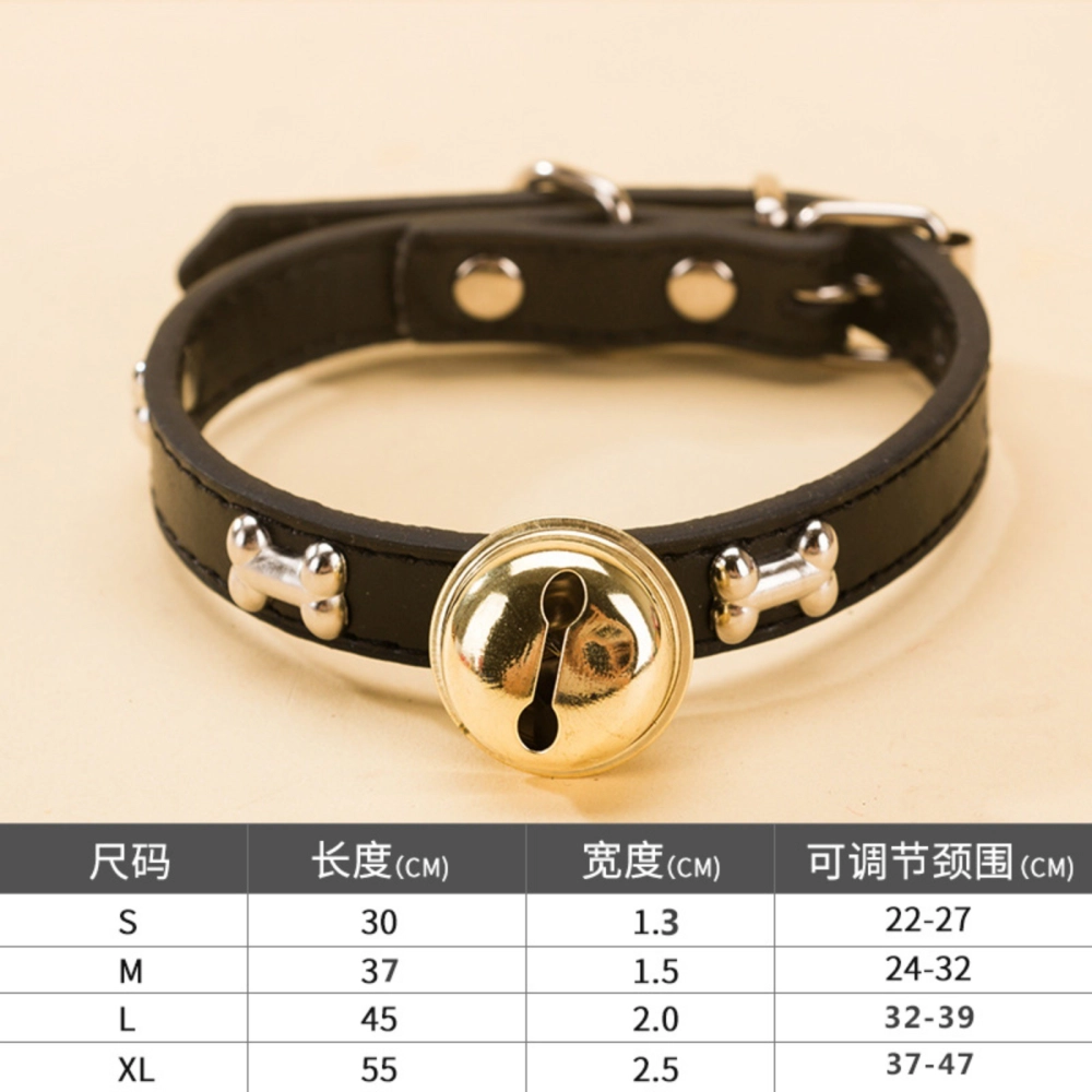 Adjustable Cute Cat Puppy Collar With Bell Kolar Rantai Leher Kucing Berloceng Cantik Murah 宠物猫咪狗狗皮铃铛项圈