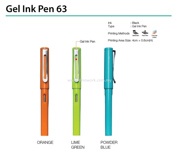 Gel Ink Pen 63 Gel Ink Pen Pen Series Johor Bahru (JB), Malaysia Supplier, Wholesaler, Importer, Supply | DINO WORK SDN BHD