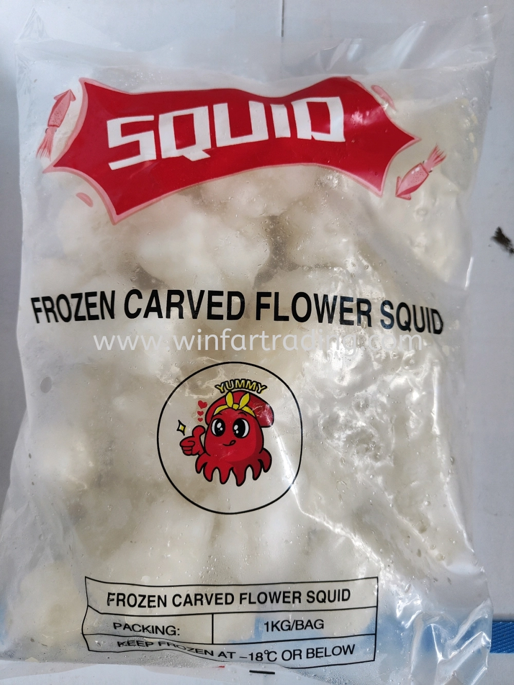 FROZEN CARVED FLOWER SQUID 1KG