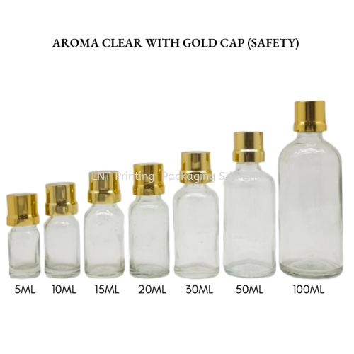 Aroma Clear Bottle with Gold Cap (SAFETY)