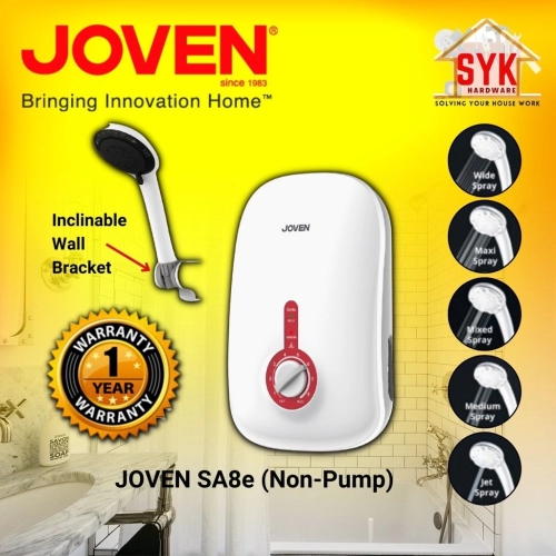 SYK JOVEN SA8E Instant Water Heater No Pump Bathroom Shower Home Appliances Pemanas Air Elektrik Mandi