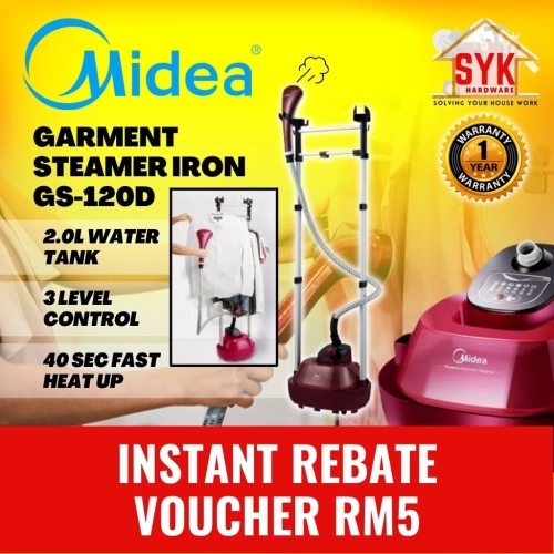 SYK MIDEA GS-120D 1500W 2L Garmet Steamer Stand Iron Machine Steamer Ironing Portable Stand Hang Iron Machine