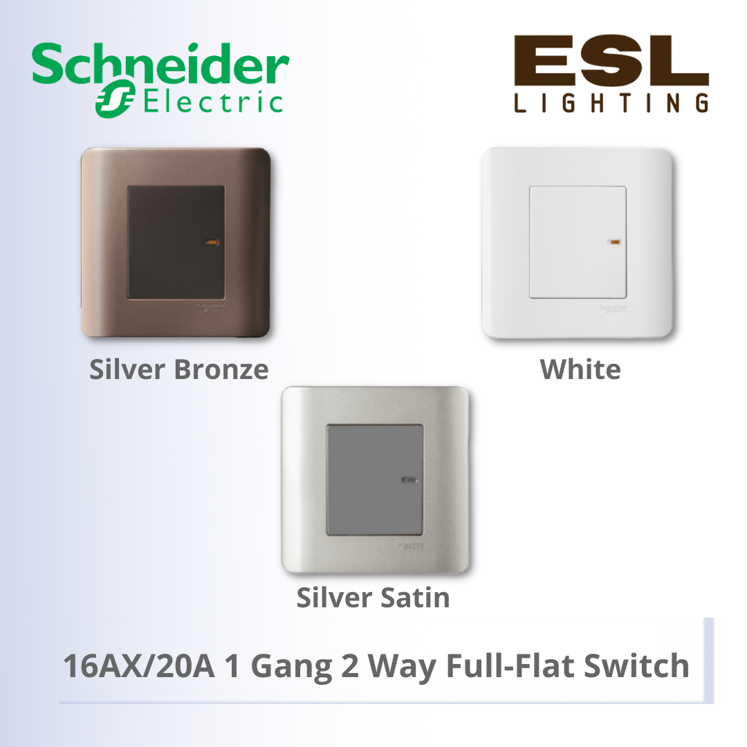 [DISCONTINUE] SCHNEIDER ZENcelo Series 16AX/20A 1 Gang 2 Way Full-Flat Switch E8431_2_WE_G11 E8431_2_SZ_G11 E8431/2_SA