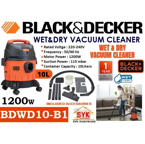 BLACK & DECKER BDWD10-B1 Wet & Dry Vacuum Cleaner (10Liter)1200W