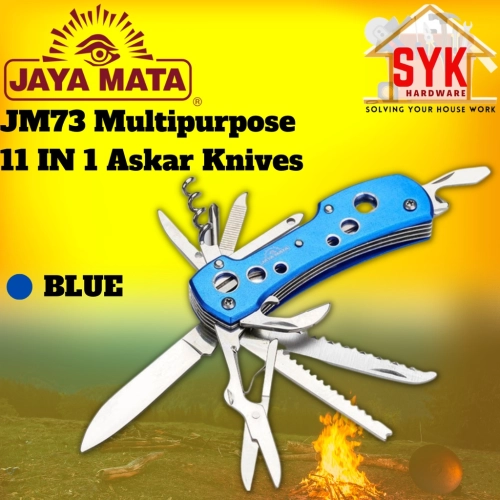 SYK JAYA MATA JM73 Multipurpose 11 IN 1 Askar Knives Outdoor Surviving Khemah Askar Alat Pemotong Gabungan Serbaguna