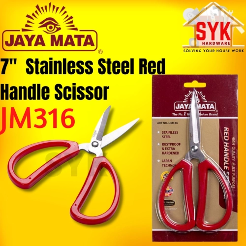 SYK Jaya Mata 7" JM316 Stainless Steel Red Handle Scissor Multipurpose Scissor Gunting Pelbagai Guna