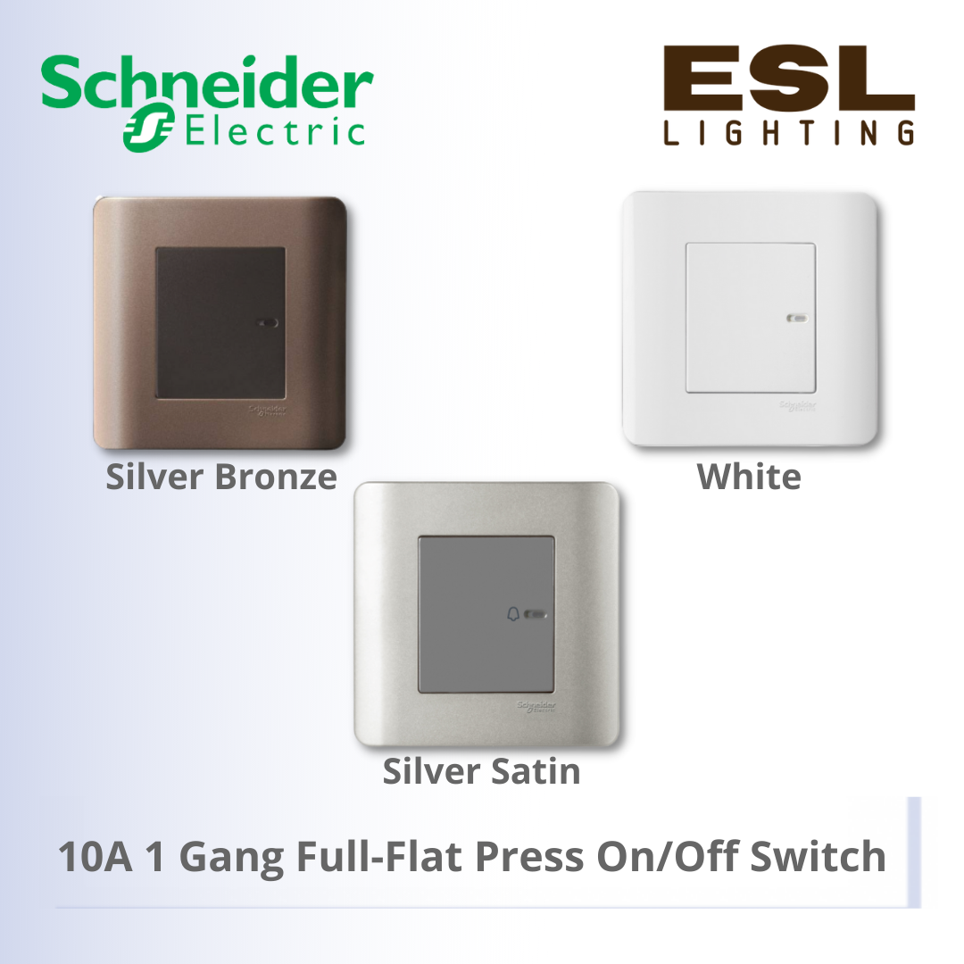[DISCONTINUE] SCHNEIDER Zencelo Series 10A 1 Gang Full Flat Press On/ Off Switch E8431PR1_WE
