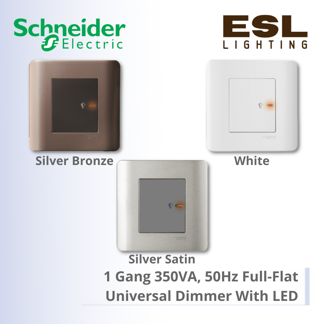 [DISCONTINUE] SCHNEIDER ZENcelo Series 1 Gang 350VA, 50Hz Full-Flat Universal Dimmer with LED E8431EPD4 WE