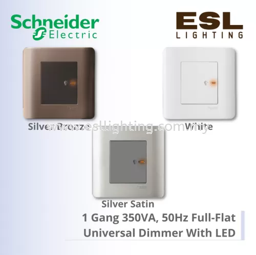 SCHNEIDER ZENcelo Series 1 Gang 350VA, 50Hz Full-Flat Universal Dimmer with LED E8431EPD4 WE