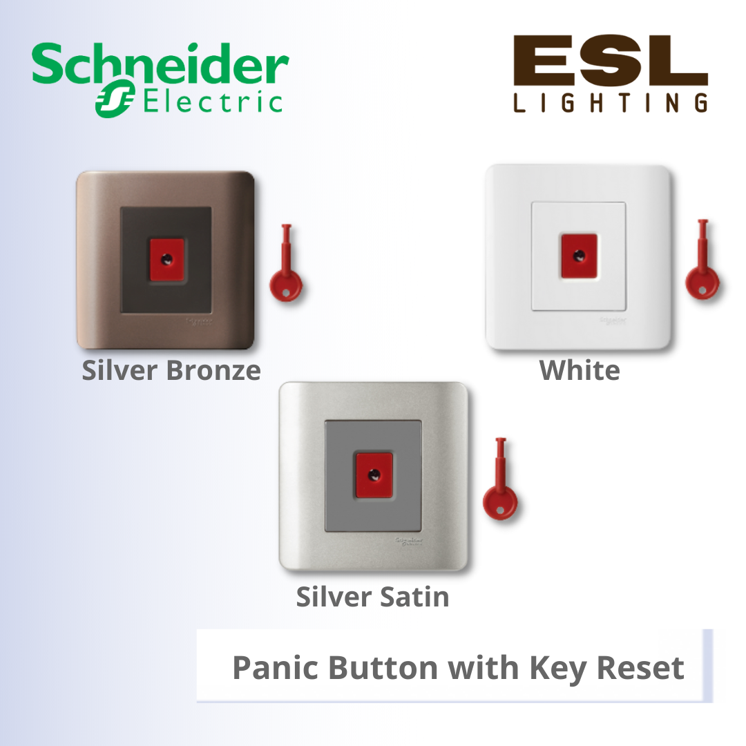 [DISCONTINUE] SCHNEIDER ZENcelo Series Panic Button with Key Reset E8431KPB WE