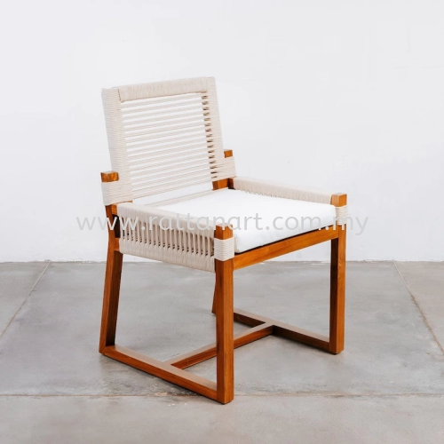 WOODEN DINING CHAIR WITH PAPER CORD