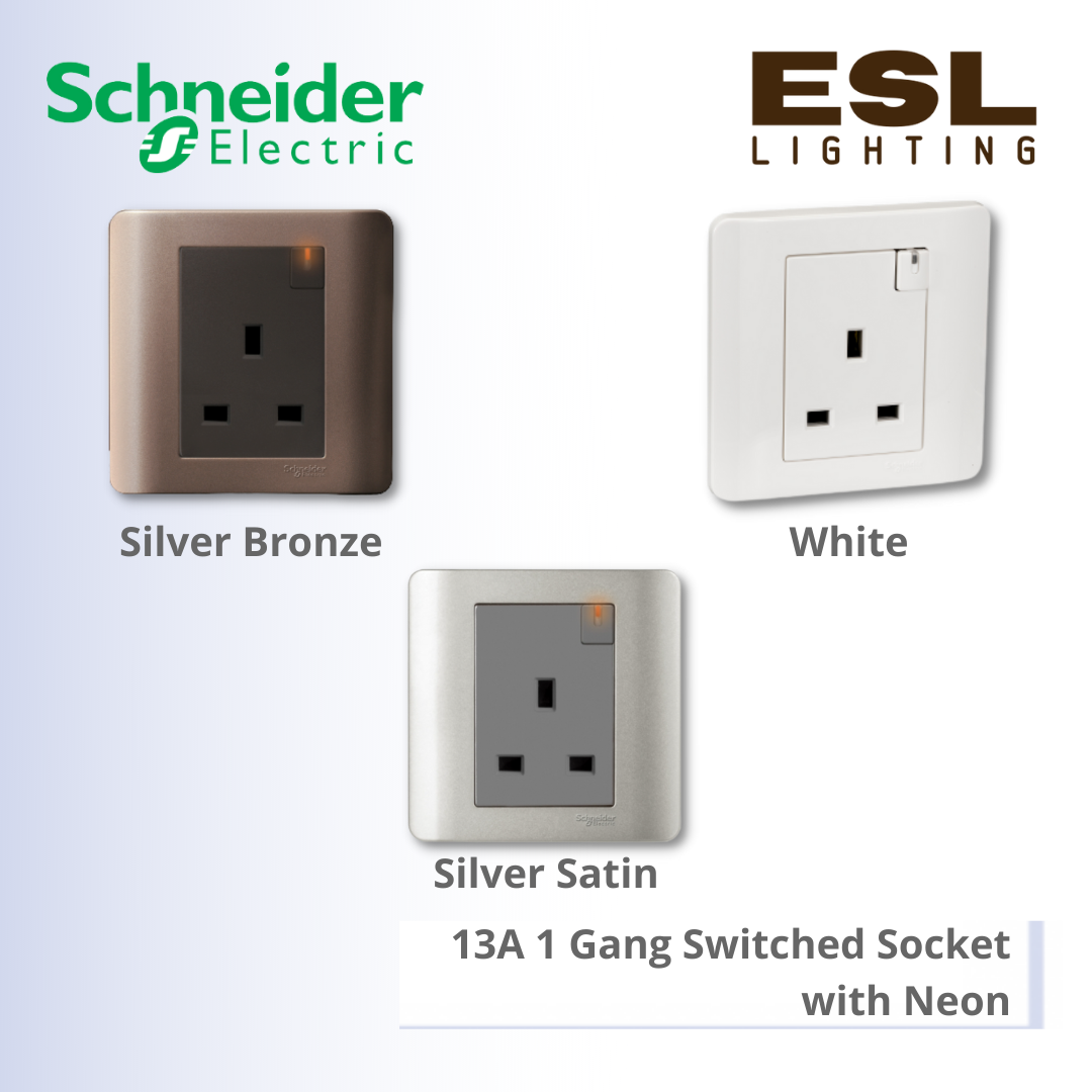 [DISCONTINUE] SCHNEIDER ZENcelo 13A 1 Gang Switched Socket with Neon E8415N_WE_G11 