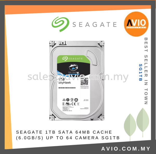 Seagate Skyhawk 1TB 1 TB Surveillance Security Hard Disk HDD Drive SATA 3.5 Inch 64MB Cache 6.0GB/s ST1000VX000 SG1TB STORAGE Johor Bahru (JB), Kempas, Johor Jaya Supplier, Suppliers, Supply, Supplies | Avio Digital