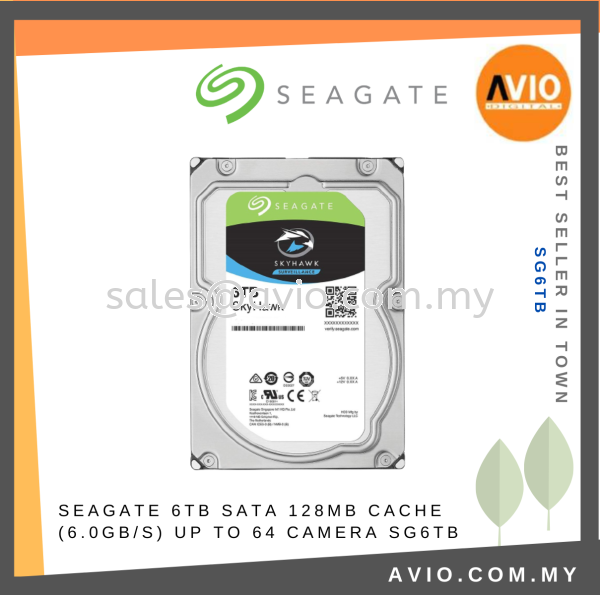 Seagate Skyhawk 6TB 6 TB Surveillance Security Hard Disk HDD Drive SATA 3.5 Inch 128MB Cache 6.0GB/s ST6000VX001 SG6TB STORAGE Johor Bahru (JB), Kempas, Johor Jaya Supplier, Suppliers, Supply, Supplies | Avio Digital