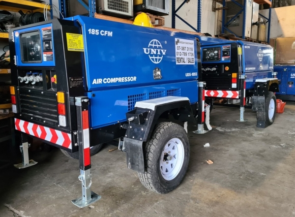 RENTAL PORTABLE AIR COMPRESSOR 185CFM @100PSI TRAILER TYPE AIR COMPRESSOR RENTAL Selangor, Malaysia, Kuala Lumpur (KL), Shah Alam Service, Supplier  | Megah Equipment Sdn Bhd