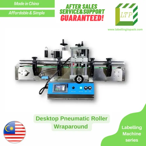 Desktop Pneumatic Roller Wraparound (Round Bottle) Labelling Machine