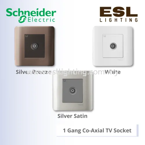 SCHNEIDER ZENcelo 1 Gang Co-Axial TV Socket E8431TVM WE 