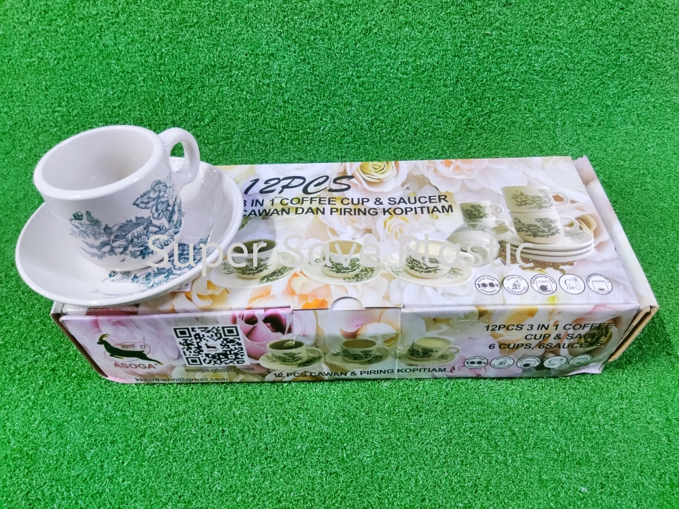 550000 THICK COFFEE CUP+SAUCER(6 SET)